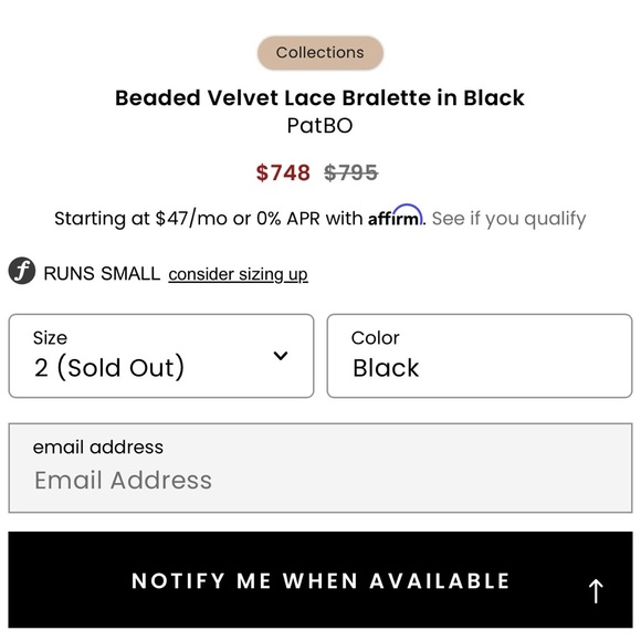 PatBO Black Hand-Beaded Bralette - Picture 13 of 13